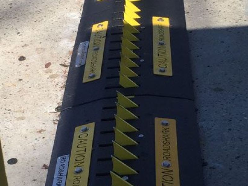 Tire Shredder Road Spikes at Military Checkpoint