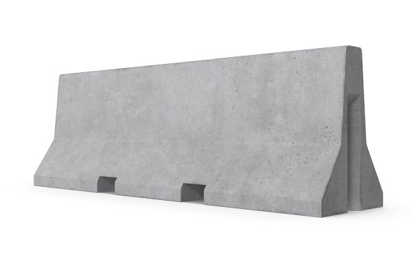 A concrete jersey barrier.
